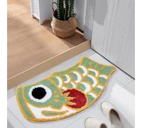 EUnicamaikoo Divertido Creativo Forma Peces Alfombra Cachemira Falsa Símbolo Suerte Dormitorio Fácil De Cuidar Lado Cama Pie Pad