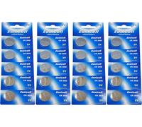 Eunicell 20 pilas de botón CR2032, 3 V, litio, 210 mAh (4 blísteres con 5 pilas)