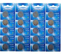 Eunicell 20 pilas de botón CR2354 sin ranura de profundidad, 3 V, litio, 4 blísteres con 5 pilas