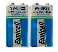 Eunicell - Bloque de batería alcalina (9 V, PP3, 6F22, 2 unidades)