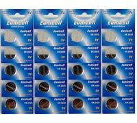 Eunicell Cr2025 5003Lc - Paquete de 20 Pilas de botón de Litio de 3 V y 3 voltios