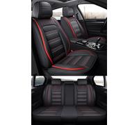 Eunncu Juego Completo de Fundas para Asientos de Coche Universales | Compatible con Airbag Lateral | Fundas Asientos Coche Delanteros y Traseros | Se Adapta a la Mayoría de los Automóvil, Negro Rojo