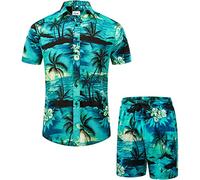 EUOW Camisas hawaianas para hombre con botones casuales de manga corta estampada para playa Hawiian camisa trajes, forro polar verde con licencia oficial de star wars silent one crew., 3X-Large