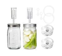 eupdd 2 Piezas 2L Tarros de Fermentación con Válvula de Aire Hermética, Ideal para Hacer Kimchi, Chucrut, Encurtidos y Conservas Caseras