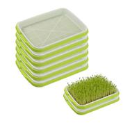 eupdd 8 Piezas Bandejas para Germinación de Semillas, 34x25 cm / 22x14 cm, para Frijoles Mungo, Alfalfa, Pasto de Trigo, Plástico, Verde y Blanco, para Jardineros en Casa y Oficina
