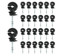 eupdd aisladores pastor electrico: 40 Piezas Aisladores Valla Eléctrica, Anillos Aisladores 90x6 mm Negro para Cercado de Alambre y Postes de Madera, Accesorios de Instalación Resistentes