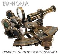 Euphoria nautique Bronze Sextant Laiton massif Bateau Astrolabe Instrument de navigation