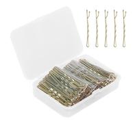 Eupneicu 150 Piezas Horquillas, pasador de pelo invisible, Sujeción Segura Horquillas para el Cabello, Adecuado para horquilla de niñas, peluquería [Dorado]