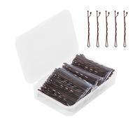 Eupneicu 150 Piezas Horquillas, pasador de pelo invisible, Sujeción Segura Horquillas para el Cabello, Adecuado para horquilla de niñas, peluquería [Marrón]