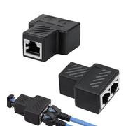 Eupneicu 2 Pack Conectores Divisores RJ45, Splitter Ethernet 1 A 2 Porte, Hembra A Hembra Extensor para Router, Decodificador Y Ordenador