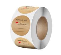 Eupneicu Aufkleber Zum Beschriften [ 500 Stück ], Rund Handmade Sticker Geschenkaufkleber, Etiketten für Küche, Gewürzetiketten, Backen, Geschenktütendekoration Verwendet Werden Können [ 38 mm ]