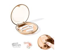Eupneicu Caja De Retención De Ortodoncia, Caja De Retenedor, Caja De Dentaduras, Caja De Retención De Ortodoncia, Caja Ferula Dental Para Funda Dentadura Resistente [Albaricoque]