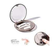Eupneicu Caja De Retención De Ortodoncia, Caja De Retenedor, Caja De Dentaduras, Caja De Retención De Ortodoncia, Caja Ferula Dental Para Funda Dentadura Resistente [Negro]