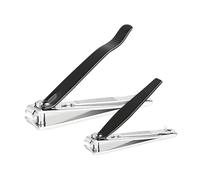 Eupneicu Cortaúñas Profesional Para Uñas De Acero Inoxidable [2 Piezas], Cortaúñas De Apertura De Mandíbula Ultra Ancha Para Uñas De Las Manos Y Los Pies [Negro] (2Pcs Negro)