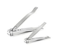 Eupneicu Cortaúñas Profesional Para Uñas De Acero Inoxidable [2 Piezas], Cortaúñas De Apertura De Mandíbula Ultra Ancha Para Uñas De Las Manos Y Los Pies [Negro] (2Pcs Sil)