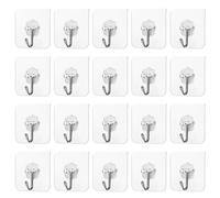 Eupneicu Ganchos Adhesivos Para Pared [20 Piezas], Ganchos Autoadhesivos Ultrafuertes, Colgar Marcos De Fotos Sin Perforaciones, Para Cuadros Para Fotos, Pinturas