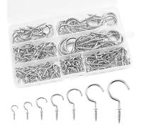 Eupneicu Ganchos De Techo[ 150 Piezas ], Ganchos Atornillables De Acero Inoxidable, Ganchos De Tornillo Resistentes Para Uso En El Hogar, La Oficina Y Al Aire Libre