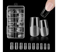 Eupneicu Kit Uñas, 10 Tamaños Tips Uñas, 240 Piezas Uñas Postizas Transparentes, Para Chicas Damas Manicura Casera Y Salones De Uñas