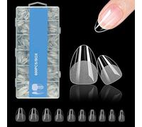 Eupneicu Kit Uñas, 12 Tamaños Tips Uñas Semimate, 600 Piezas Uñas Postizas Transparentes, Para Chicas Damas Manicura Casera Y Salones De Uñas-H119-3