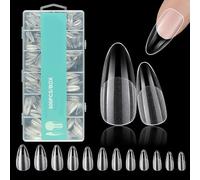 Eupneicu Kit Uñas, 12 Tamaños Tips Uñas Semimate, 600 Piezas Uñas Postizas Transparentes, Para Chicas Damas Manicura Casera Y Salones De Uñas-H119-2