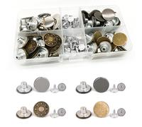 Eupneicu Para Jeans[ 60 Pcs ], Jeans De 17 Mm, Botón De Pantalones De Metal, Botón De Ajuste, Para Reparar Pantalones, Diy, Chaquetas, Ropa