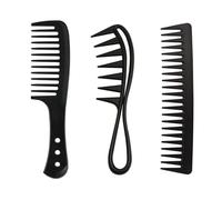 Eupneicu Peine De Dientes Anchos[3 Piezas], Peine De Carbono Antiestático, Peines De Peluqueria Profesional, Para Pelo Largo Mojado O Rizado