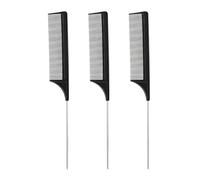 Eupneicu Peines De Cola, 3 Piezas Fibra Carbono Peine Cola Rata, Pintail De Acero Inoxidable, Antiestático, Para Mujer Hombre Diferentes Tipos Pelos