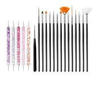 Eupneicu Pinceles Para Uñas, 15 + 5 Pcs Pinceles Uñas, Nail Dotting Manicure Tools Para Diseño De Arte De Uñas Diy