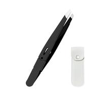 Eupneicu Pinzette, Professionelle Präzisions-Augenbrauen-Pinzette Für Frauen Und Männer, Schräge Spitze, Premium Rostfreier Edelstahl, Silber, 95 Mm [Negro]