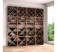EUPOSIA - Vinoteca estantería para vino - Sistema CUBOX 50 - Rack modular de pared para 320 botellas - 16 módulos de madera - Color marrón oscuro - Dim. 200 x 200 x 25p. cm. (modulable según