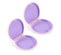 EUPSIIU 2 fundas de retención, caja de ortodoncia, caja de almacenamiento delgada para prótesis dentales (rosa)
