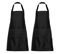 EUPSIIU 2 Piezas Delantales Impermeables Ajustables del Cocinero Delantales de Chef con 2 Bolsillos, Unisex, Delantal Chefs Cocina para Casa, Cocina, Restaurante, Cafetería, 60 * 70 cm (Negro)