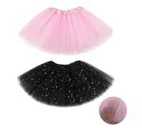 EUPSIIU 2 Piezas Faldas Tutú para Niñas, Princesa Ballet Tutus Brillar Danza Capas Tul Tutu Faldas Disfraz para Danza Fiestas de Cosplay, Disfraz de Baile de Ballet para Fiesta de Navidad (2PCS)