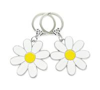 EUPSIIU 2 Piezas Llaveros de Flores, Llaveros, Llaveros Lindos para Mujer, Lindo Llavero de Flores Colgante, Llavero Colgante de Decoración para Niñas, Llavero para Bolso, Accesorios (Blanco) (Blanco)