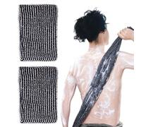 EUPSIIU 2 Piezas Toalla Exfoliante para la Espalda Exfoliante para Cuerpo Y La Ducha Paños, Back Scrubber Ducha Toalla, Accesorio de Baño, para Hombres Mujer, Iimpieza Corporal y Masaj (Negro)