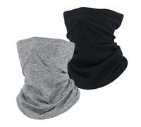 EUPSIIU 2 Piezas Unisex Braga de Cuello Multifuncional, Braga Cuello Moto Calentador, Deporte Calentador de Cuello Mascarilla, Running, Montar a Caballo Talla única (Gris, Negro)
