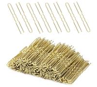 EUPSIIU 200 horquillas de pelo rubias U 5 cm para mujeres y niñas, horquillas metálicas para moños, accesorios de peinado