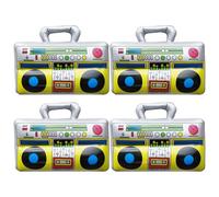 EUPSIIU 4 Piezas Radio Inflable, Juguete Acuático Hinchable de Reproductor de Música, para Fiesta 80 Años 90 Años Accesorios de Fiesta, Fiestas de Rock Carnavales de Música, Halloween (Multicolor)