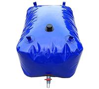 EUPXRHY Deposito Agua Flexible, Tanques de Vejiga de Agua Plegables Deposito Agua Lluvia, Contenedor de Agua de Bolsa de Agua Blanda de Gran Capacidad Bidón Agua con Grifo,Azul,50L (0.45x0.4x0.32m)