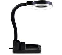 EUQKKWLOY Lupas Lupa de Pantalla Lupa de Escritorio Lámpara con luz LED 40 para Leer La Vieja lámpara de Trabajo Reparación de Soldadura Doble S 5/10 Veces Lupa con luz LED Doble La comodida