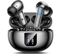EUQQ Auriculares Bluetooth - 2025 Auriculares Bluetooth 5.4 con 6 HD ANC/ENC Cancelación Ruido Mics, 40 Horas HiFi Estéreo Auriculares Inalámbricos con LED Pantalla USB-C, Compatible con iOS y Android