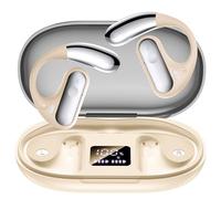 EUQQ Auriculares OWS Bluetooth 5.3, Auriculares Abiertos Inalámbricos con Gancho, Pantalla LED, 40H Reproducción, ENC Cancelación Ruido, IPX7 para Deporte, Oficina y Viaje