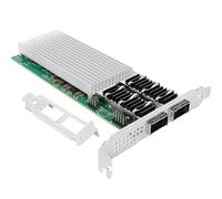 Euqvos 100Gb Tarjeta de Red Ethernet, Compare to Intel E810-CQDA2, with Intel E810-CAM2 Chip, Dual-Port QSFP28, PCIe 4.0 x16 Ethernet Nic LAN Adapter Support Windows Server/Linux/VMware