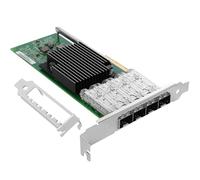 Euqvos 10GbE Nic Tarjeta de Red for Intel X710-DA4 PCIe 3.0 x8 Quad SFP+ Ports XL710BM1 Controller Support Windows Server/Linux/VMware ESXi
