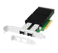 Euqvos 25GbE Dual Port SFP28 Network Card, for MCX4121A-ACAT, with ConnectX-4 LX Chipset, 25Gbps/10Gbps/1Gbps, Enhanced Large Heatsink for Superior Cooling, PCIe 3.0 x8, RDMA RoCE