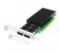 Euqvos Adaptador de red Ethernet QSFP56 de 200 Gb/s de doble puerto para Mellanox ConnectX-6 SmartNIC PCIe 4.0 x16 InfiniBand adaptador RDMA (RoCE) compatible con Windows/Windows Server/Linux