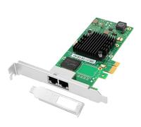 Euqvos para Intel I350-T2 Adaptador de Servidor de Red Ethernet, I350AM2 Chip, 1Gbit PCIe 2.1 x1 Slot, 2X RJ45 Puertos 10/100/1000Mbps LAN Tarjeta de Red