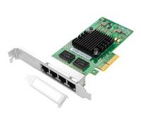 Euqvos para Intel I350-T4 4 Puertos (Quad) 1.25G Gigabit Ethernet PCI Express 2.0 PCI-E Tarjeta adaptadora de Red (Nic) 10/100/1000 Tarjeta de 4 carriles de Mbps con chipset Intel I350AM2 4xRJ45