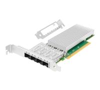 Euqvos PCIe Tarjeta de Red Ethernet para Intel E810-XXVDA4 E810 CAM1 Chipset PCIe 4.0 x16 25Gb Quad Port SFP28 LAN Tarjeta Compatible con Windows Server/Windows/Linux/VMware/ESX