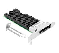 Euqvos Tarjeta de red PCIe Ethernet para Intel X710-T4 XL710BM1 Chipset PCIe 3.0 X8 10Gb 4 puertos RJ45 tarjeta LAN compatible con Windows Server/Windows/Linux/VMware/ESX